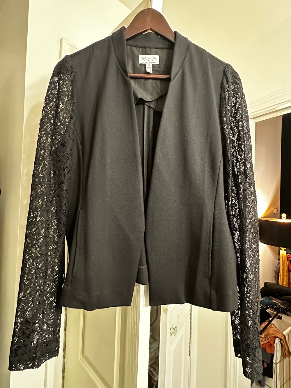 Black Lace Sleeve Blazer